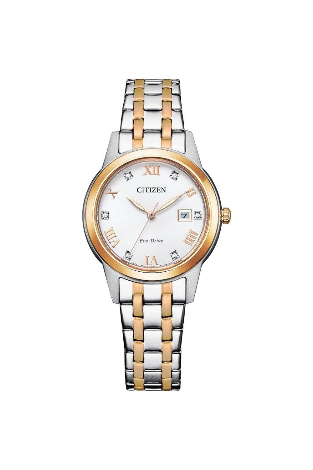 

Классические часы Eco-Drive из нержавеющей стали с браслетом — Fe1246-85A Citizen, белый