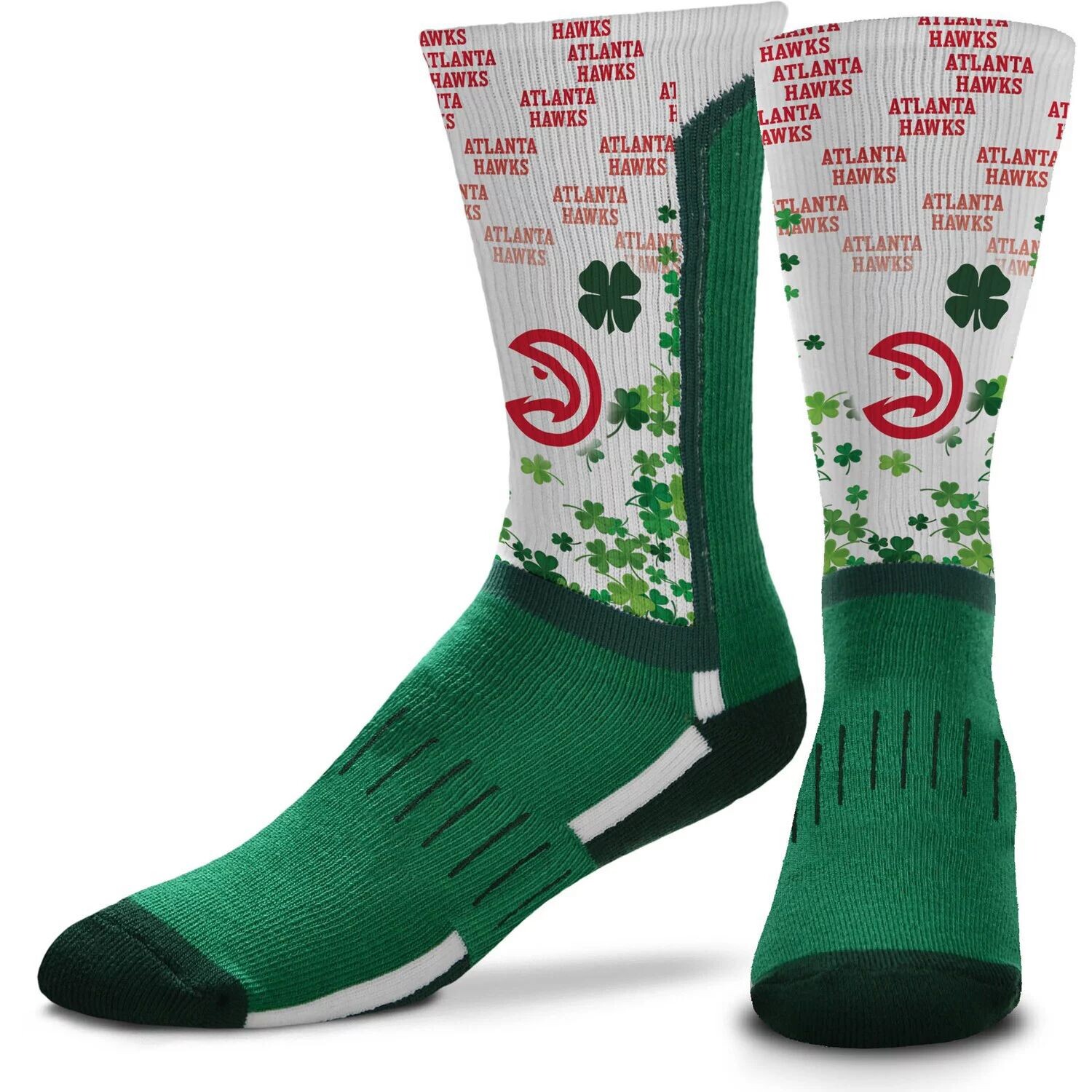 

Носки с V-образным вырезом для босых ног Atlanta Hawks Four Leaf в честь Дня Святого Патрика