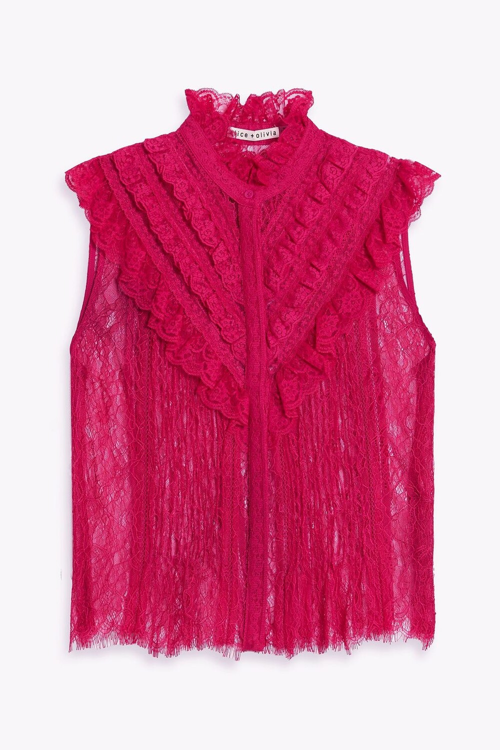 

Кружевной топ Rheba с оборками ALICE + OLIVIA, пурпурный