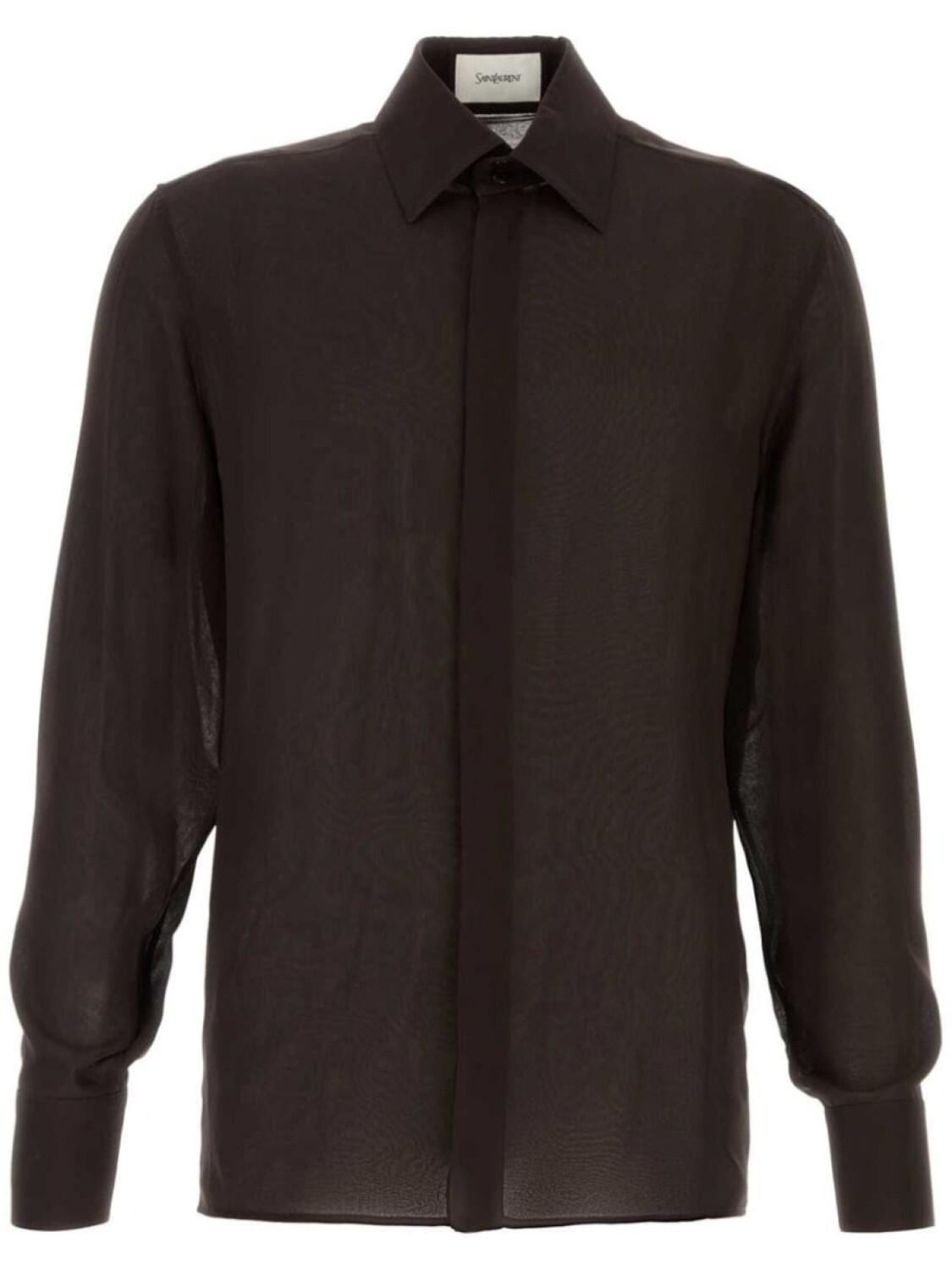 

Шелковая рубашка Saint Laurent, коричневый
