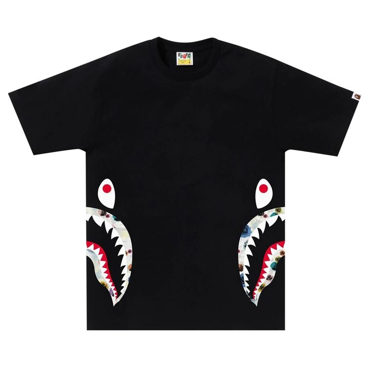 

Футболка BAPE Floral Camo Side Shark Tee, черный