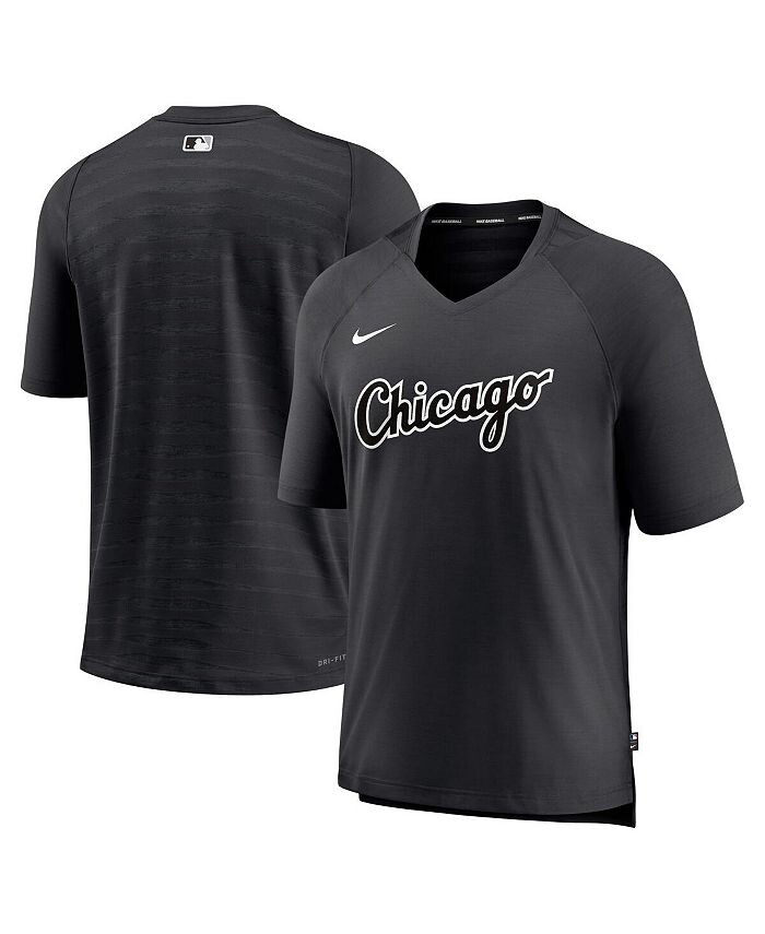 

Мужская черная футболка Chicago White Sox Authentic Collection Pregame Raglan Performance с v-образным вырезом Nike, черный