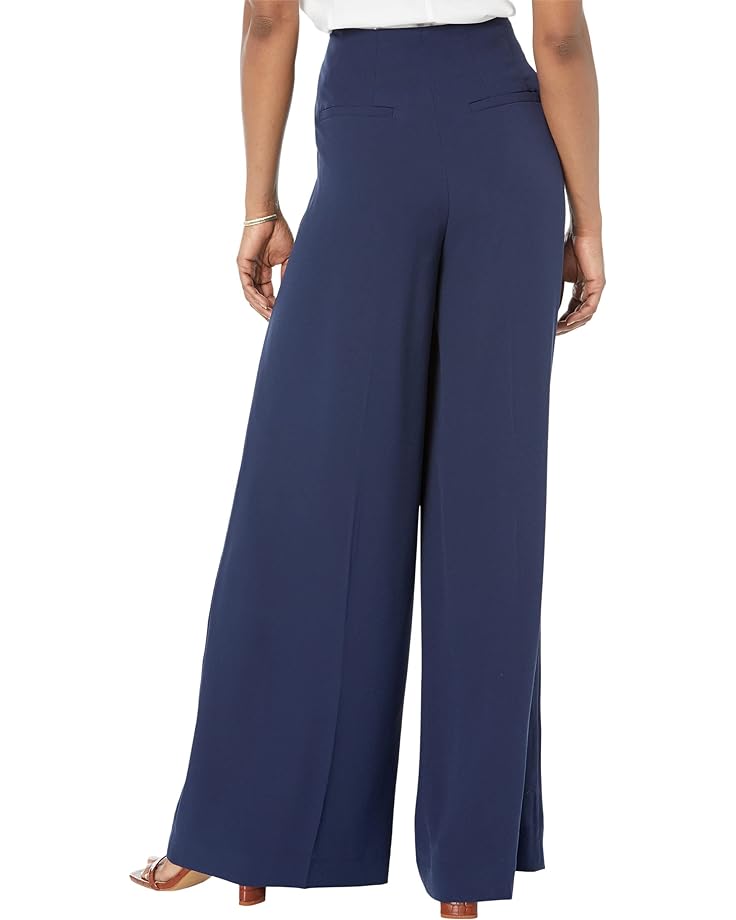 

Брюки LAUREN Ralph Lauren Pleated Georgette Belted Wide-Leg Pants, цвет French Navy