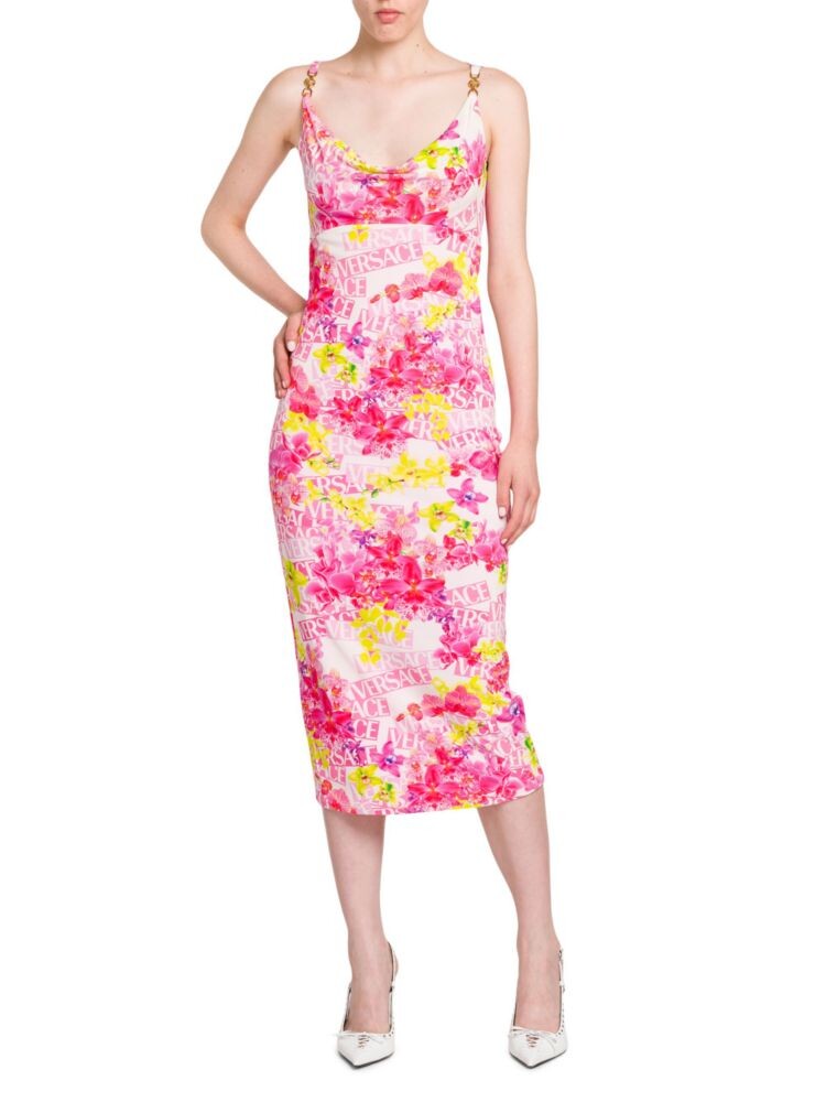 

Облегающее платье из крепа Versace Orchid Versace, цвет White Pink