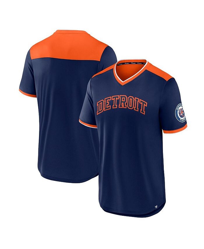 

Мужская футболка с v-образным вырезом и фирменным логотипом Detroit Tigers True Classics Fanatics, синий