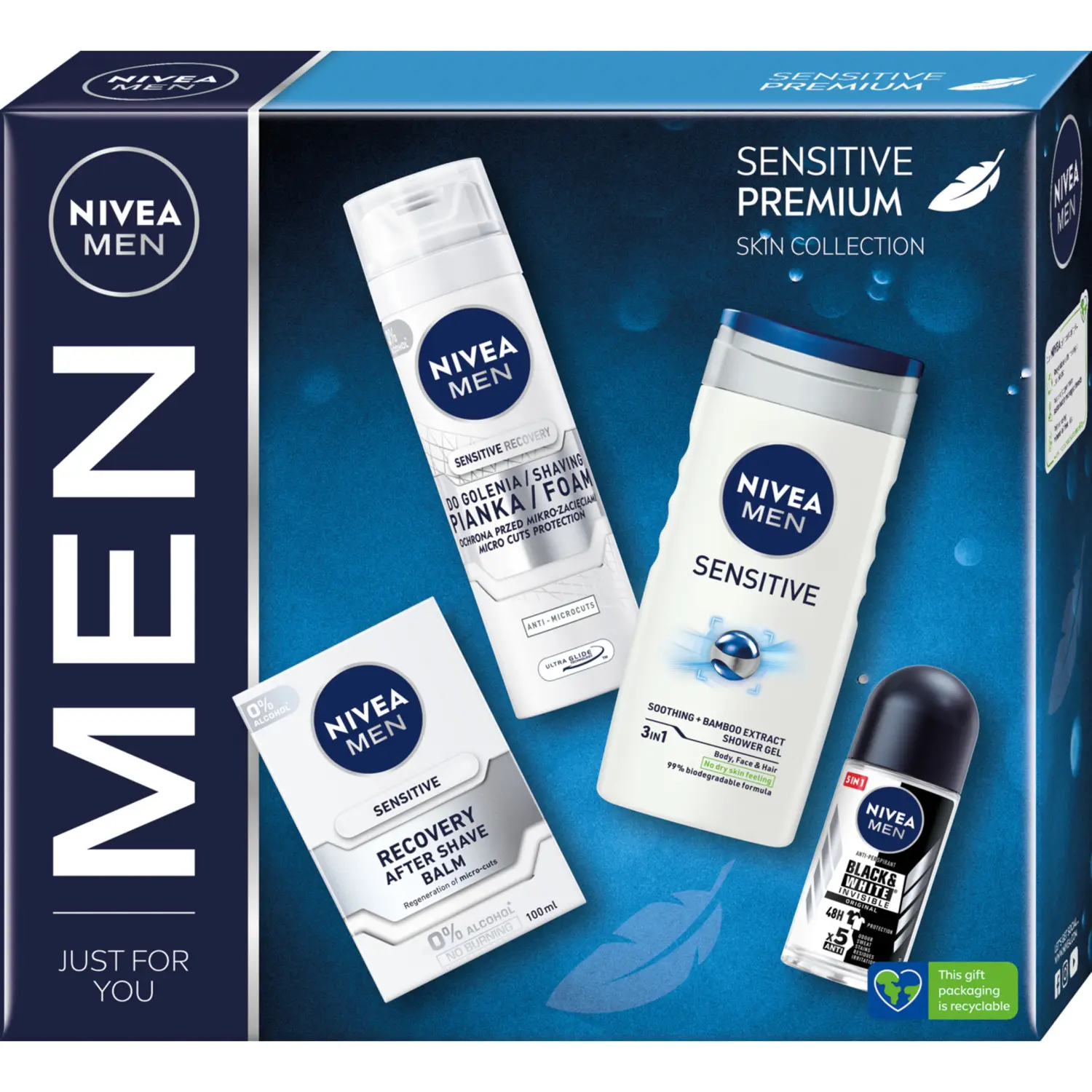 

Набор: гель для душа 3в1 для тела Nivea Men Sensitive, 200 мл