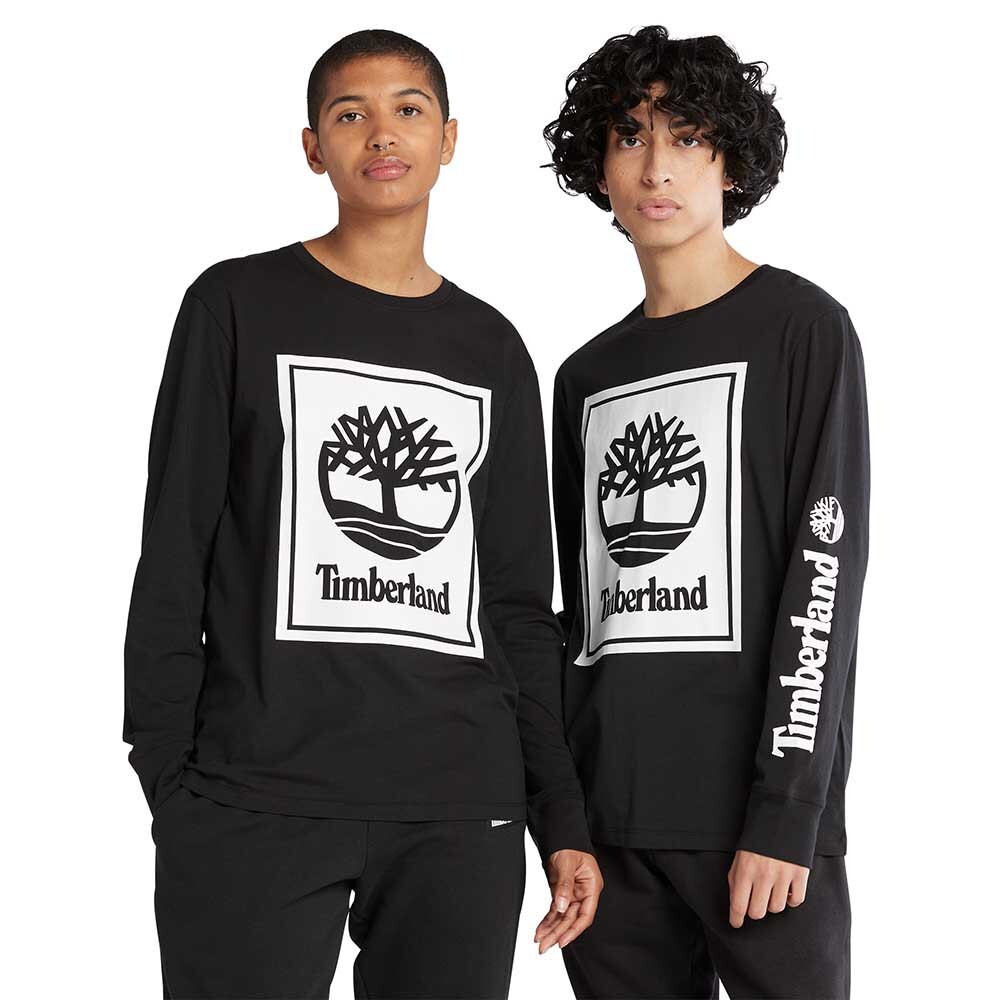 

Футболка с длинным рукавом Timberland Front Stack Logo, черный