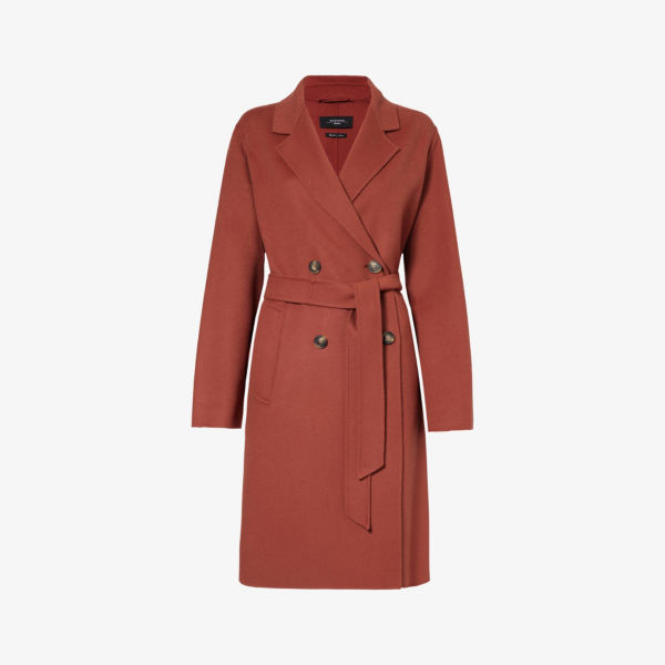 Двубортное пальто Flirt из смесовой шерсти Weekend Max Mara, цвет rust