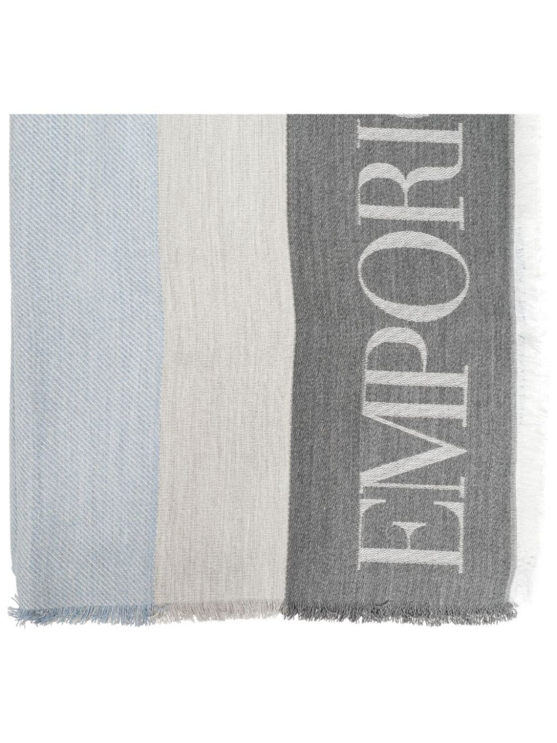 

Emporio Armani шарф с логотипом и жаккардовым узором в полоску, серый