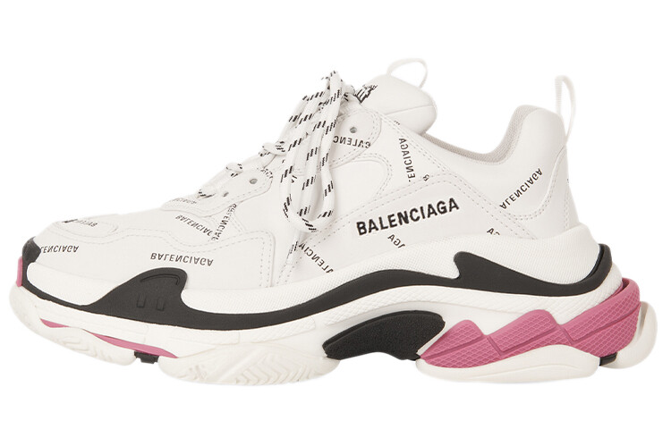 

Balenciaga Wmns Allover Logo Triple S Низкие туфли для папы Белый