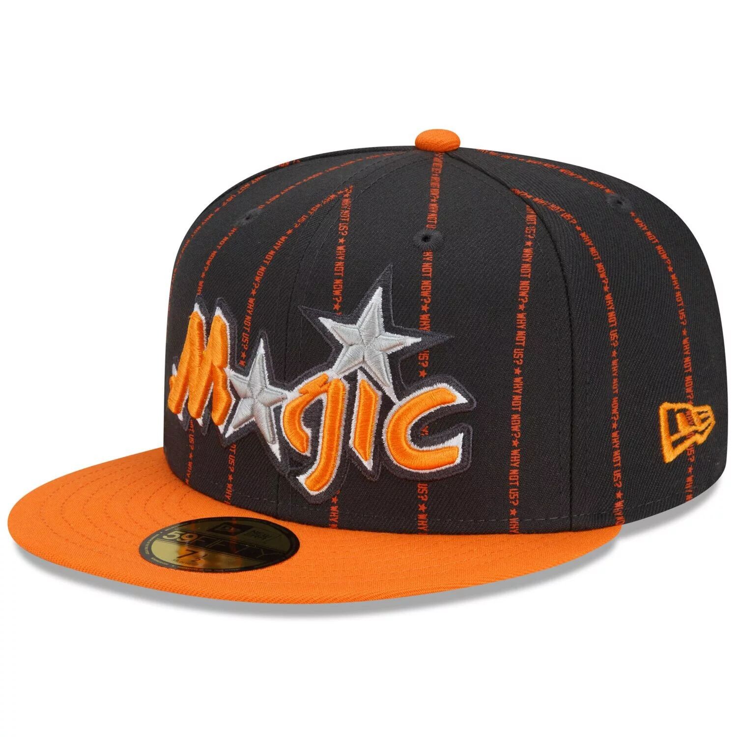

Мужская облегающая шляпа New Era антрацитового/оранжевого цвета Orlando Magic 2021/22 City Edition City Edition Official 59FIFTY