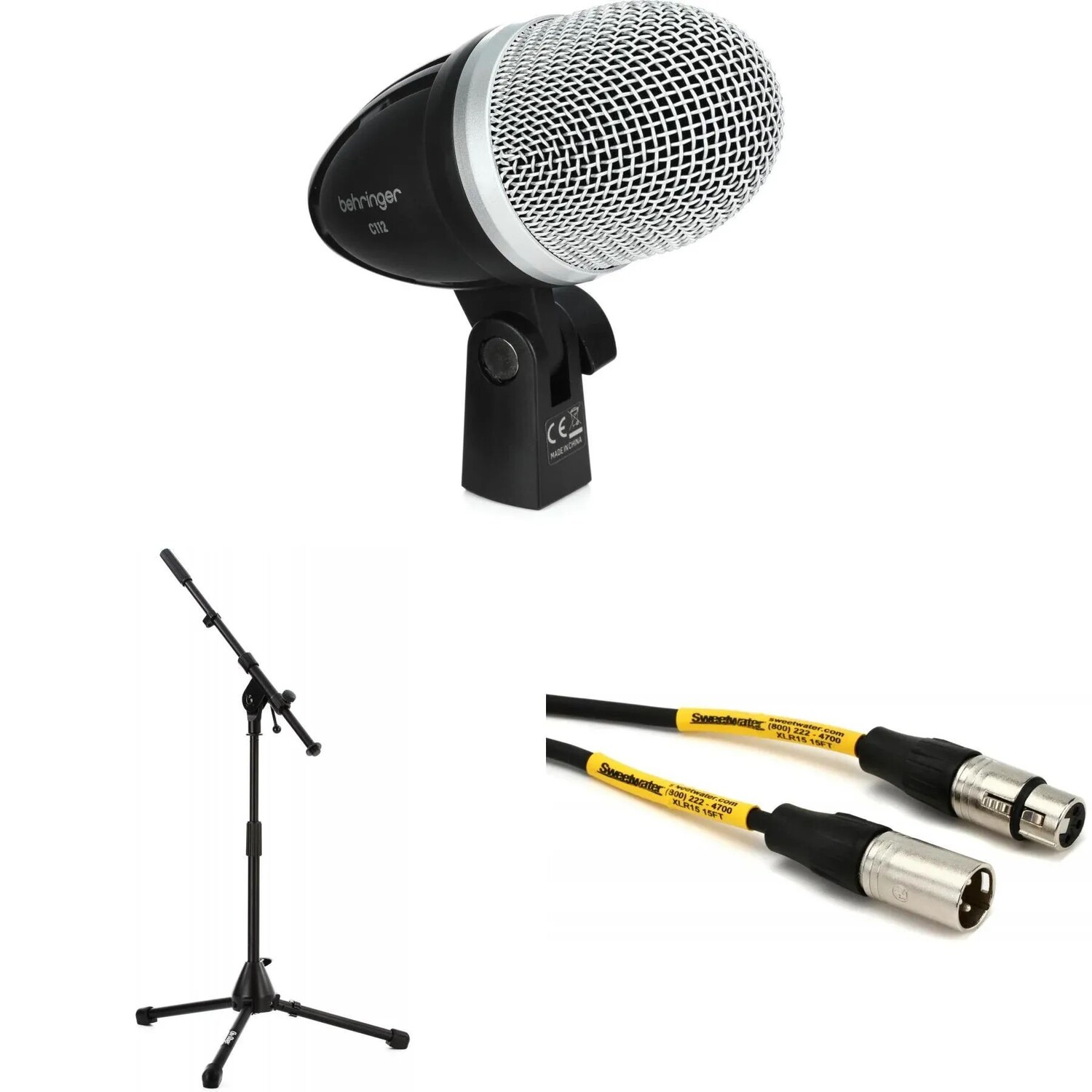 

Динамический микрофон премиум-класса Behringer C112 для большого барабана со стойкой и кабелем