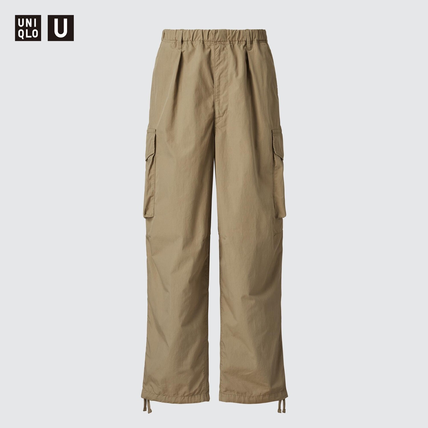 

Брюки парашют широкого кроя UNIQLO, бежевый