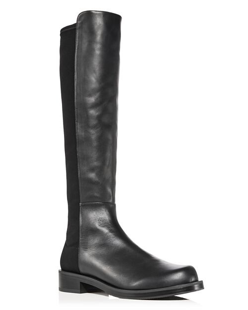 

Женские полухалфы Bold Leather &; Эластичные сапоги до колена Stuart Weitzman, цвет Black