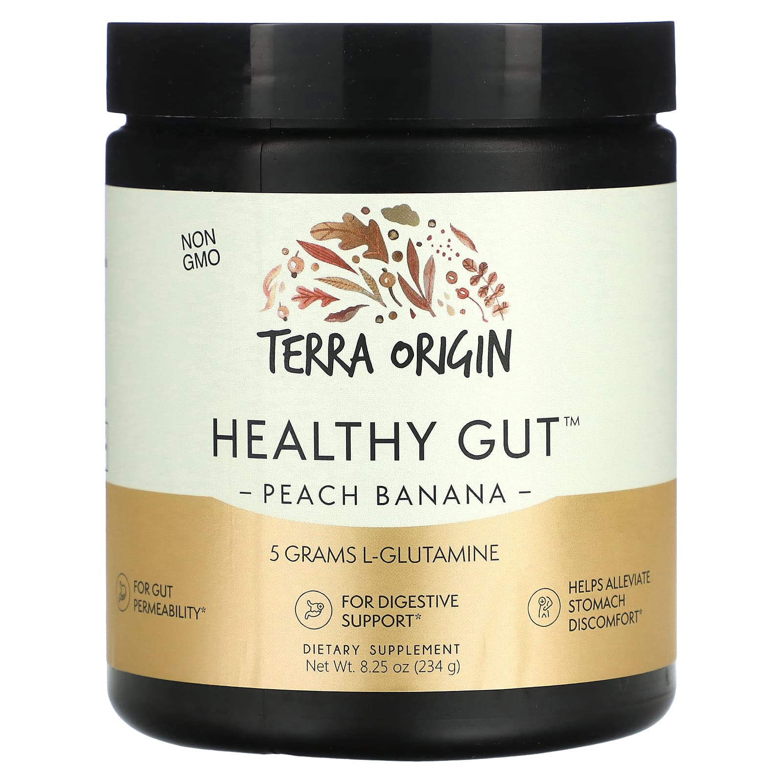 Terra Origin Здоровый кишечник Персик Банан 8,25 унции фруктовый суперфуд terra origin 90 капсул