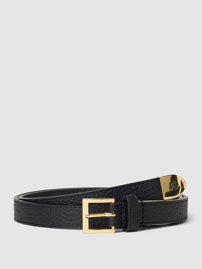

Кожаный ремень с пряжкой Lauren Ralph Lauren, черный