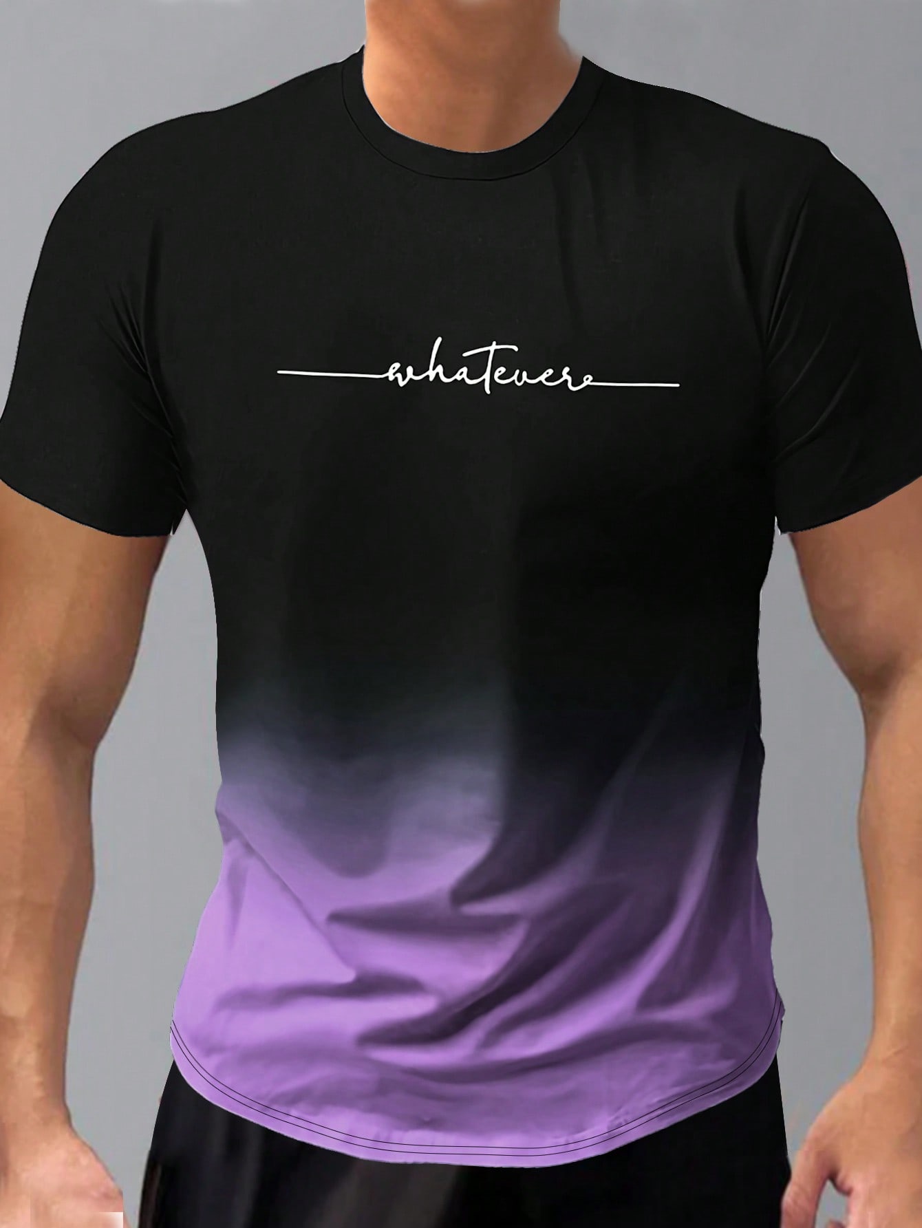 цена Мужская футболка с коротким рукавом Manfinity Hypemode с градиентным алфавитным принтом, многоцветный