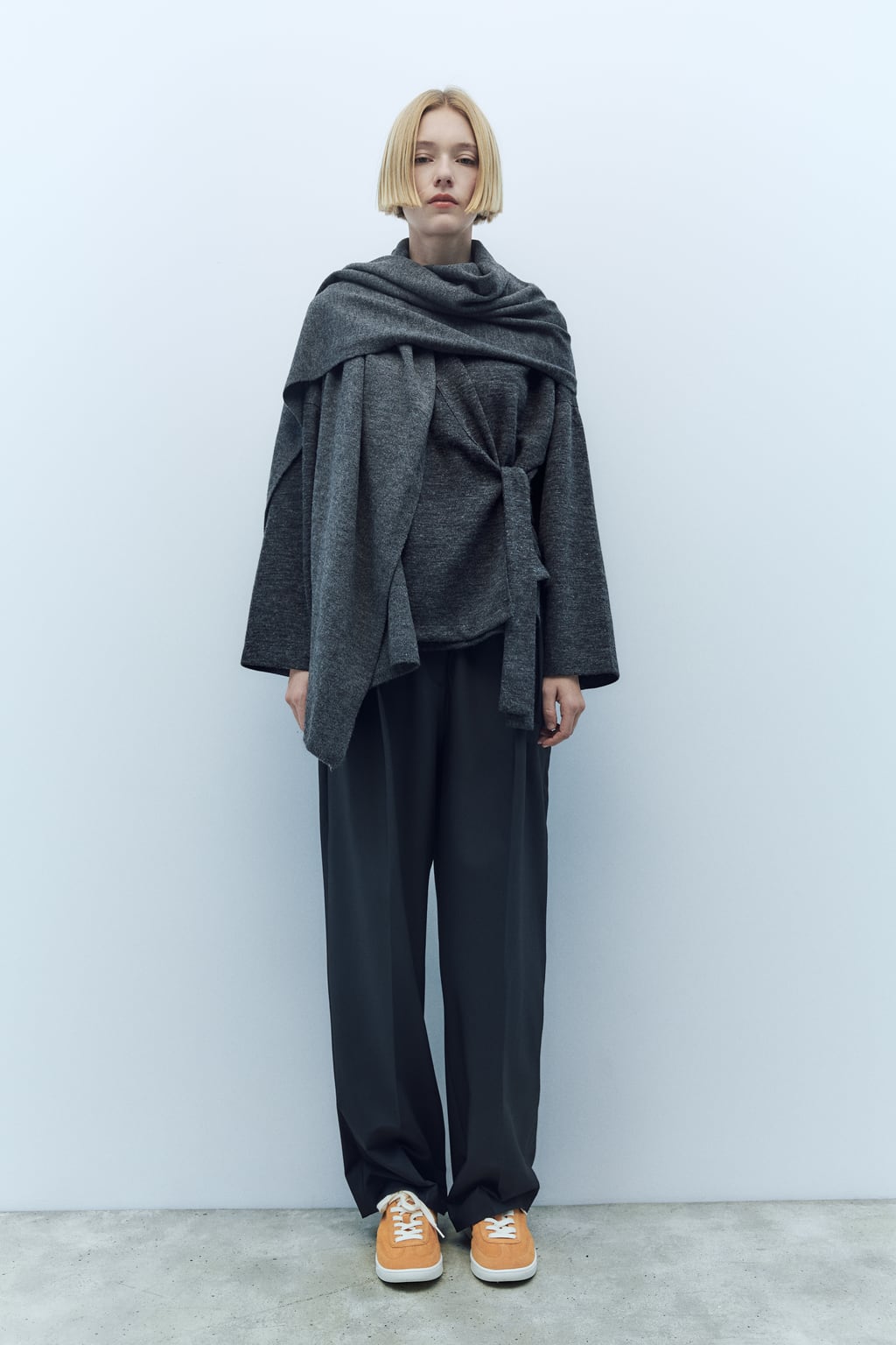 

Кожаные кроссовки ZARA, оранжевый