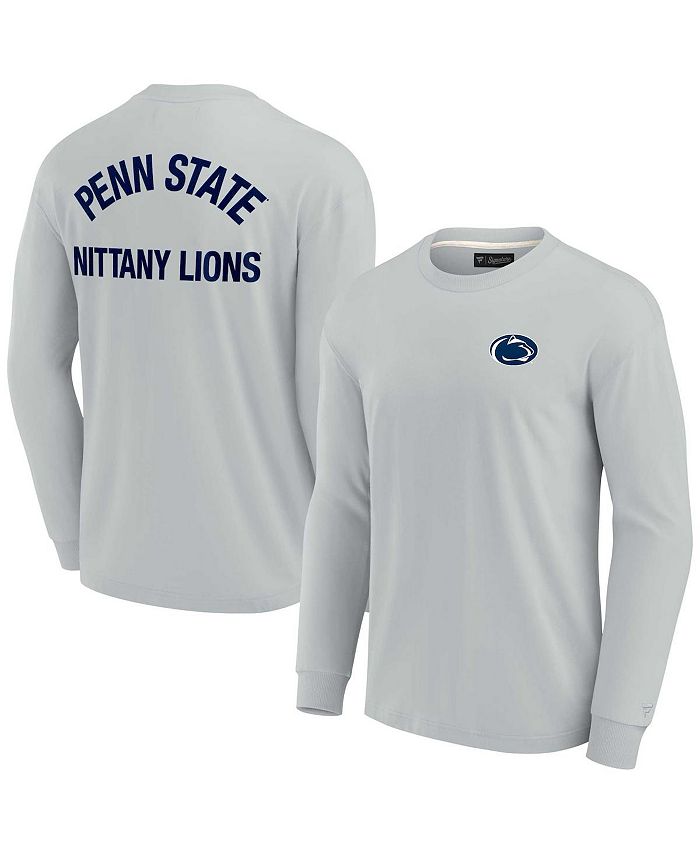 

Мужская и женская серая супермягкая футболка с длинным рукавом Penn State Nittany Lions Fanatics Signature, серый