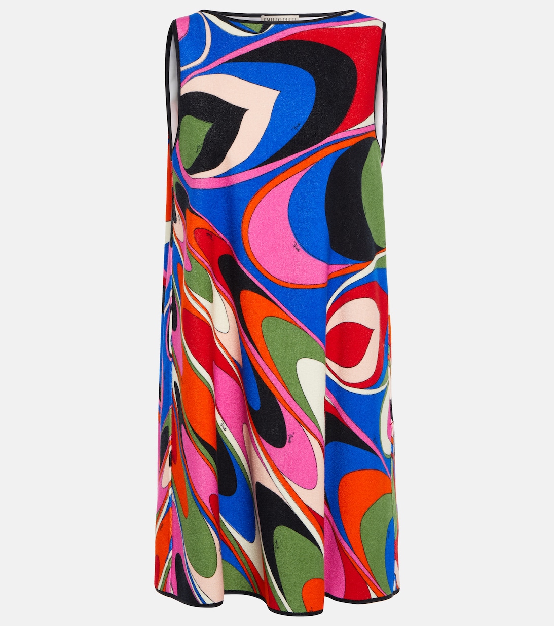Мини-платье с принтом PUCCI, разноцветный атласное мини платье с принтом pucci разноцветный