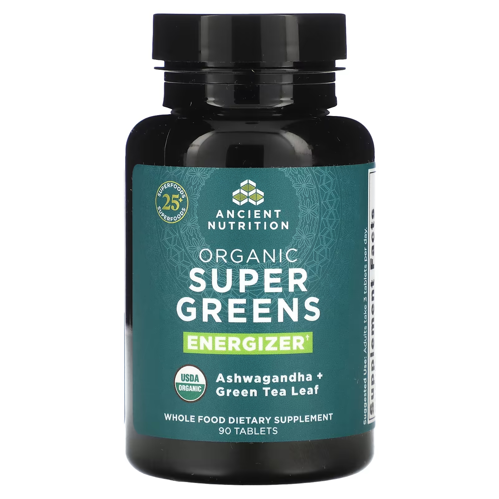 Ancient Nutrition Organic Super Greens Energizer, 90 таблеток цена и фото