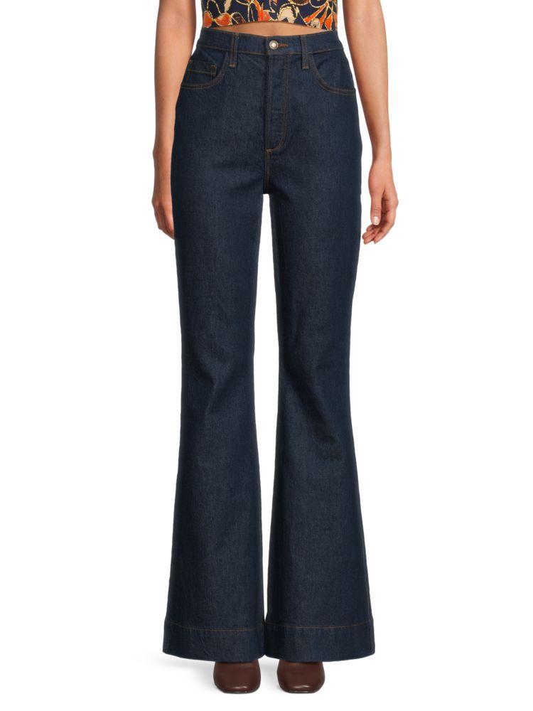 Расклешенные джинсы Valentina с высокой посадкой Favorite Daughter, цвет Pepper