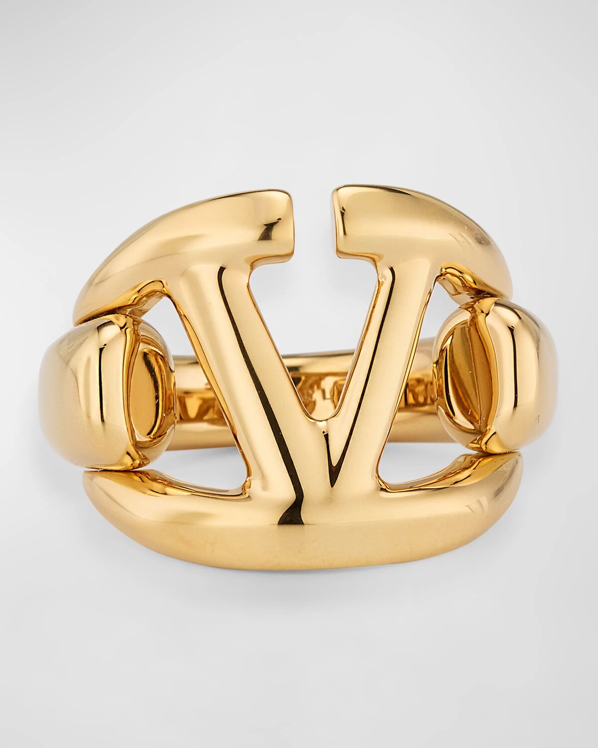 

Металлическое фирменное кольцо с логотипом Valentino Garavani, цвет Gold