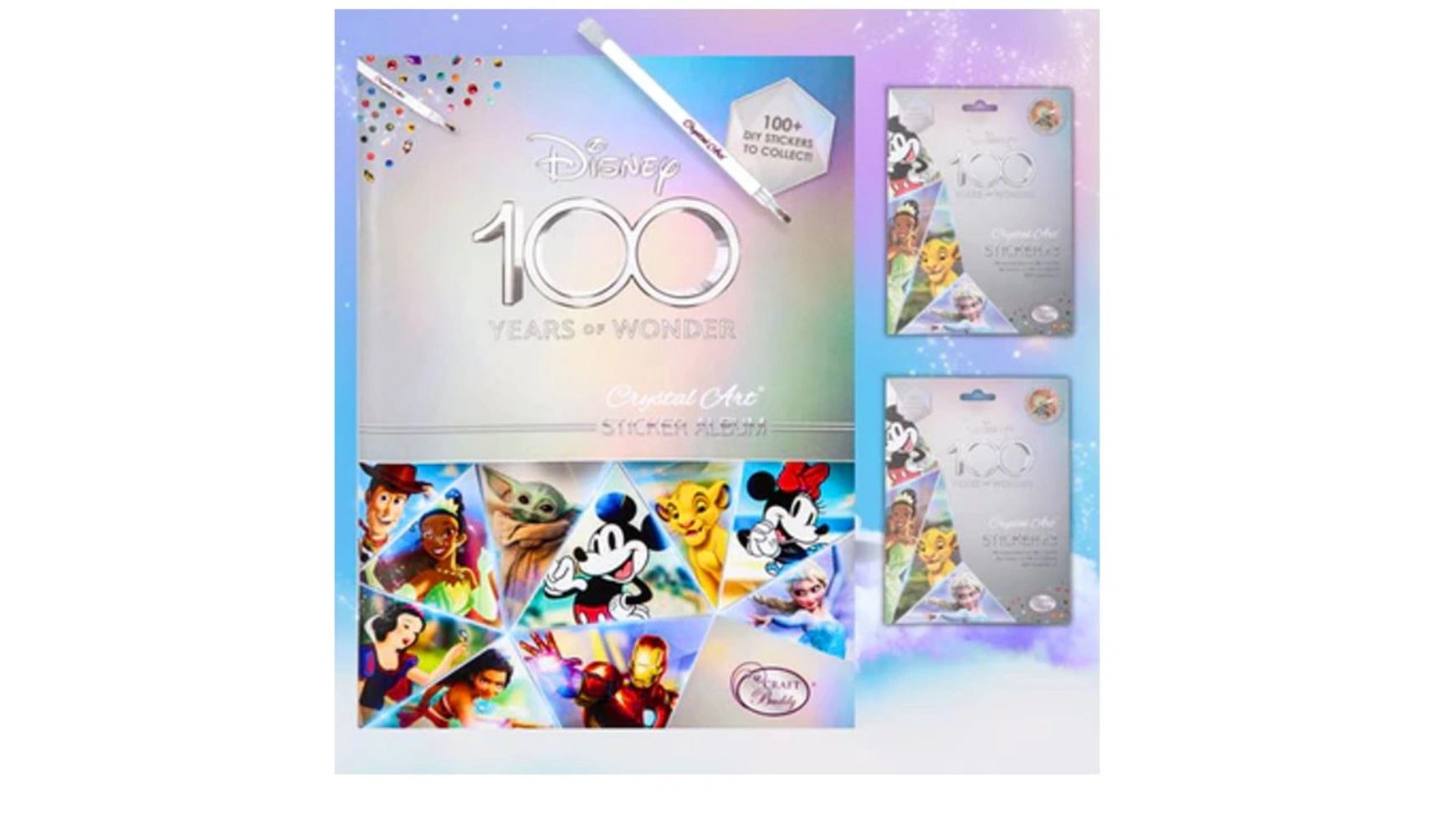 Craft Buddy Альбом наклеек Crystal Art Diamond Disney 100 Crystal Art стартовый пакет