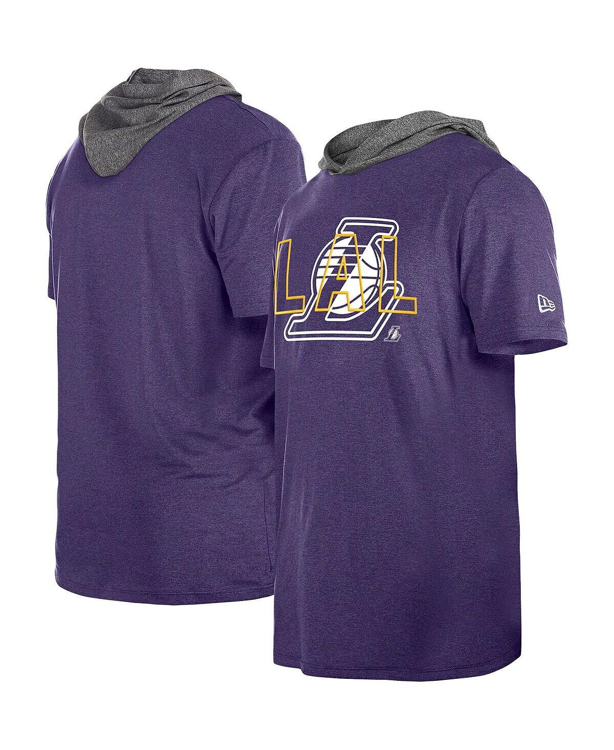 

Мужская фиолетовая футболка с капюшоном Los Angeles Lakers Active New Era