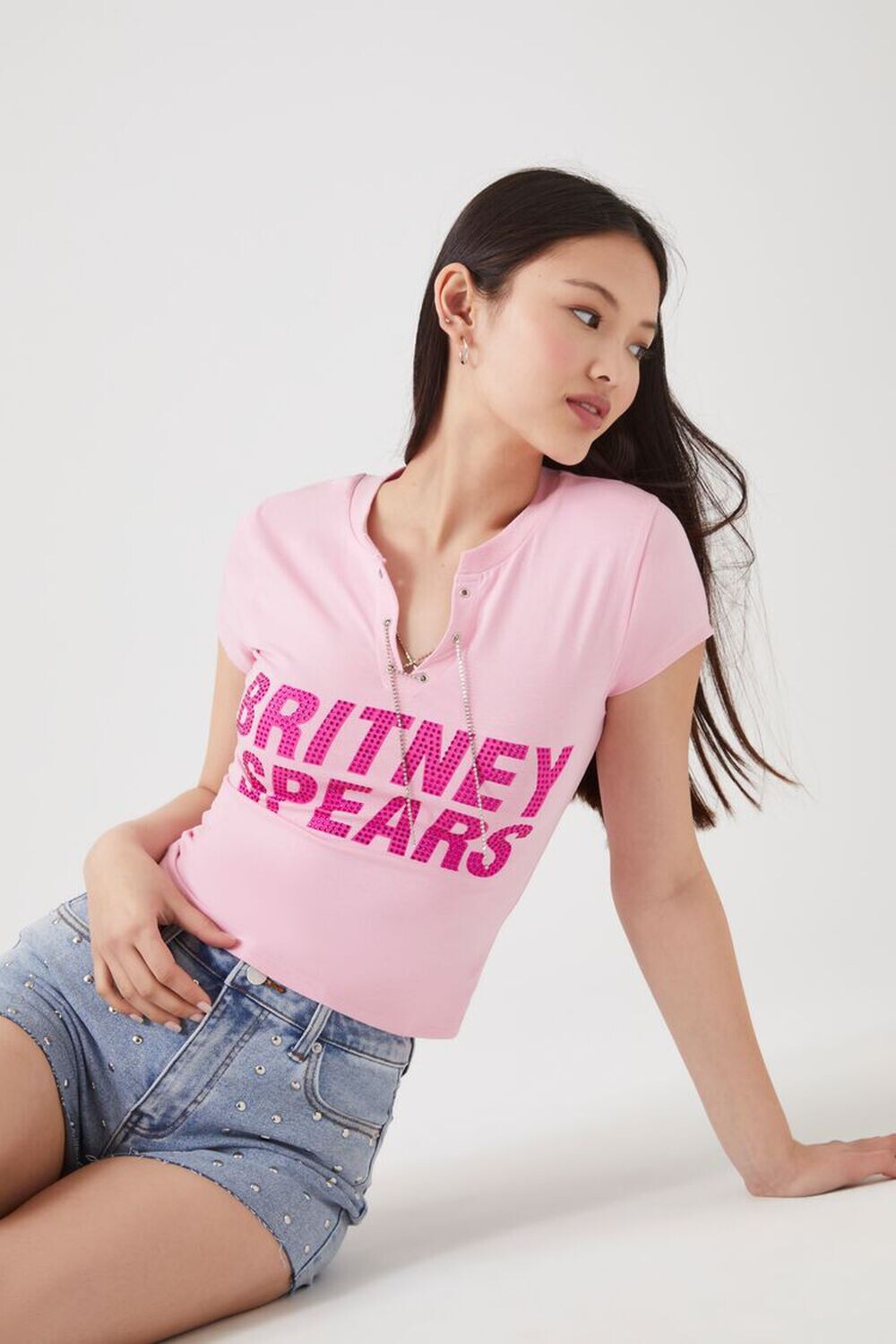 

Топ Britney Spears со стразами Forever 21, розовый