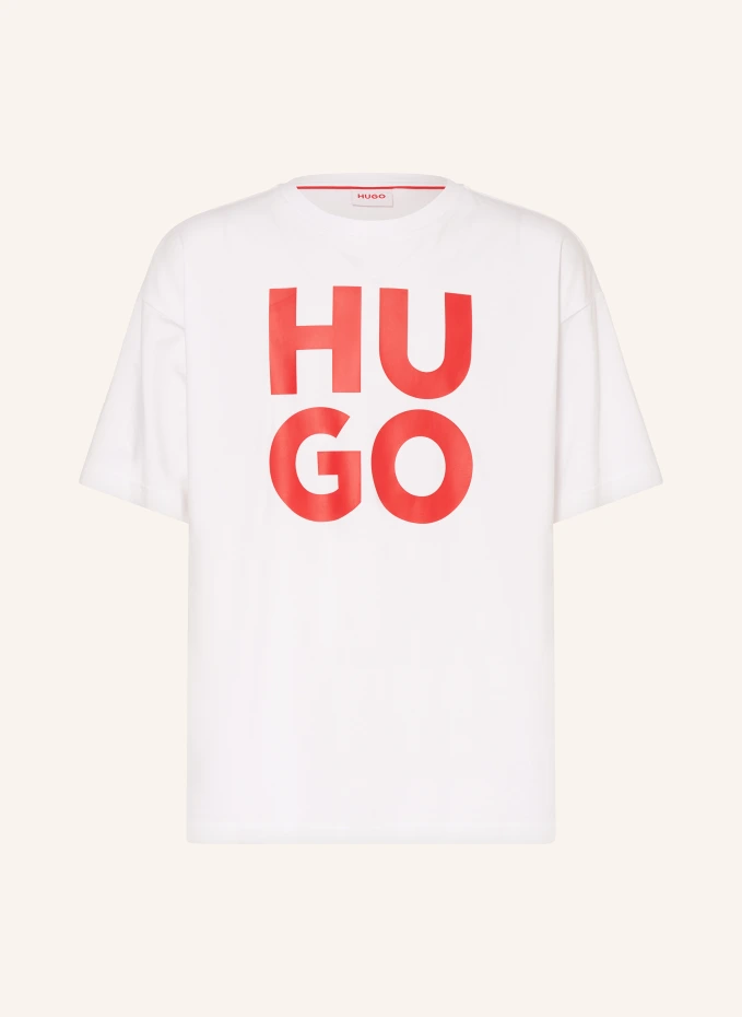 Рубашка оверсайз Hugo, белый бежевая рубашка оверсайз hugo erato hugo red