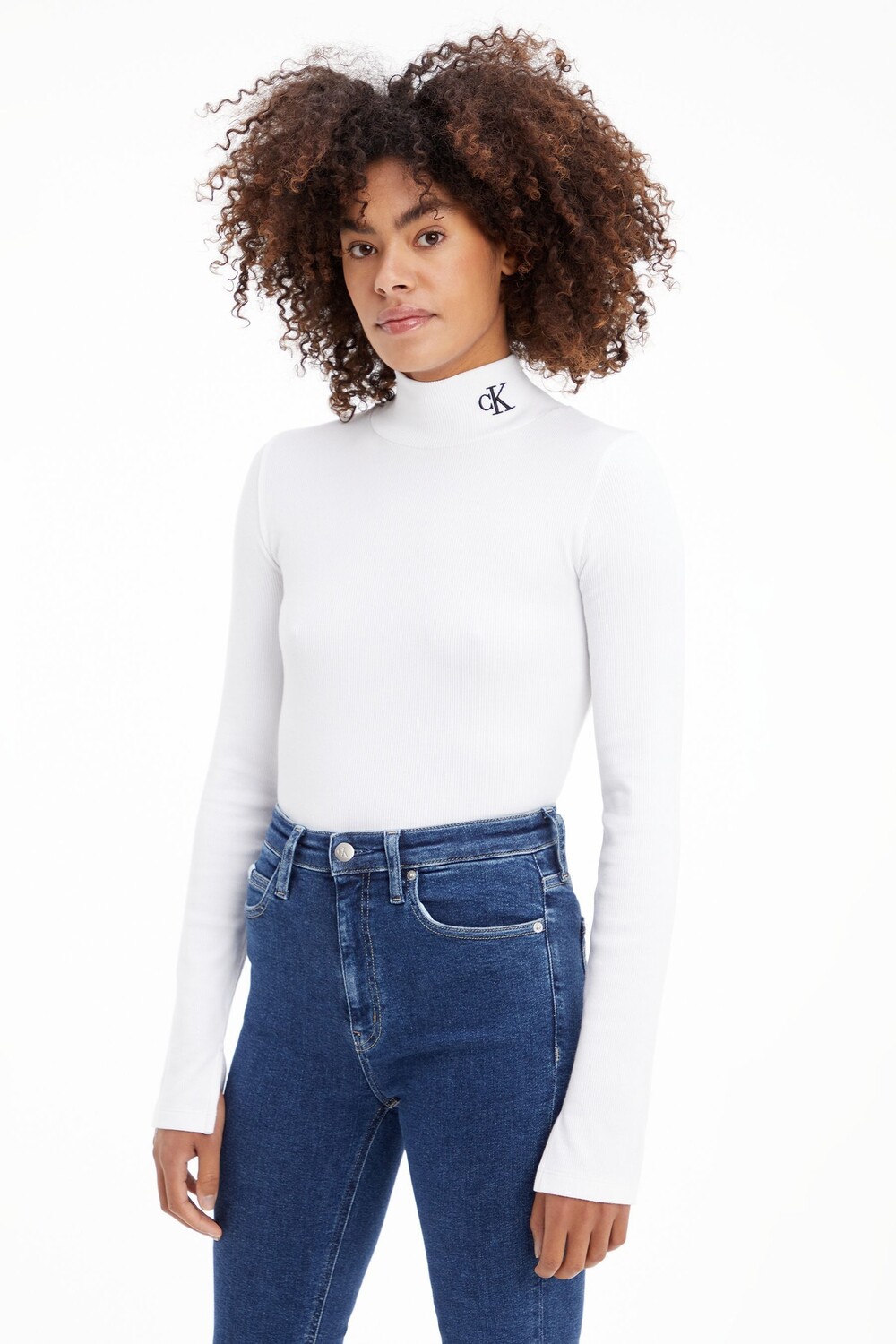 

В рубчик Белый свитер Calvin Klein Jeans, белый