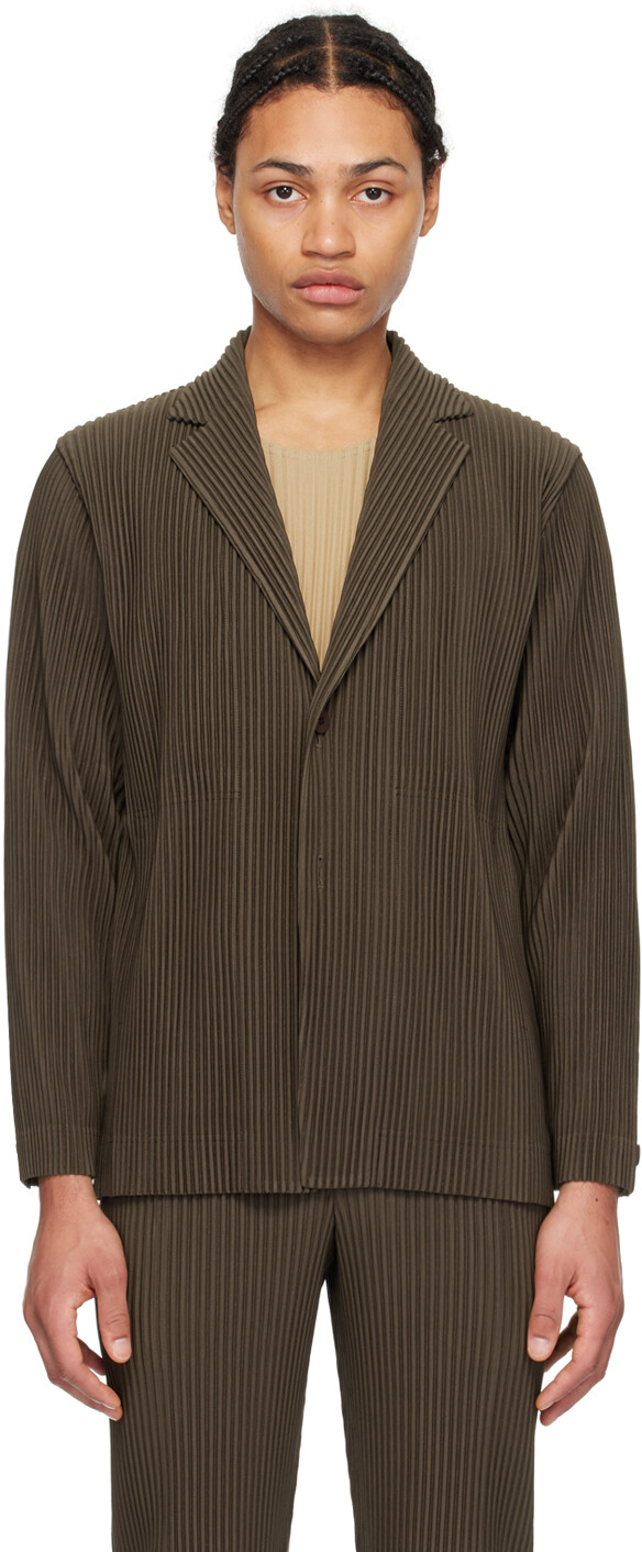 

Хаки Приталенный пиджак со складками 1 Homme Plisse Issey Miyake, цвет Dark khaki