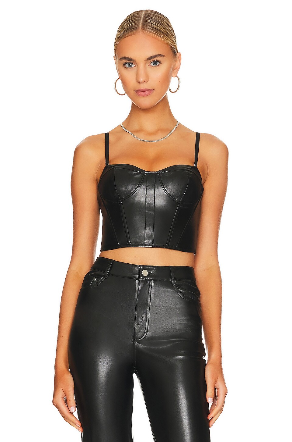 

Топ CAMI NYC Elloise Faux Leather Bustier, черный