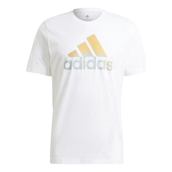 Футболка adidas Gradient Alphabet Logo Sports Round Neck Short Sleeve White, мультиколор