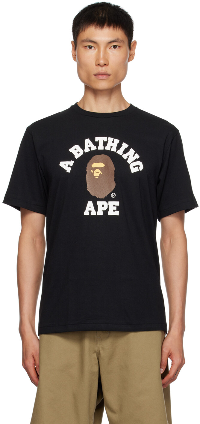 

Черная студенческая футболка BAPE, Черный