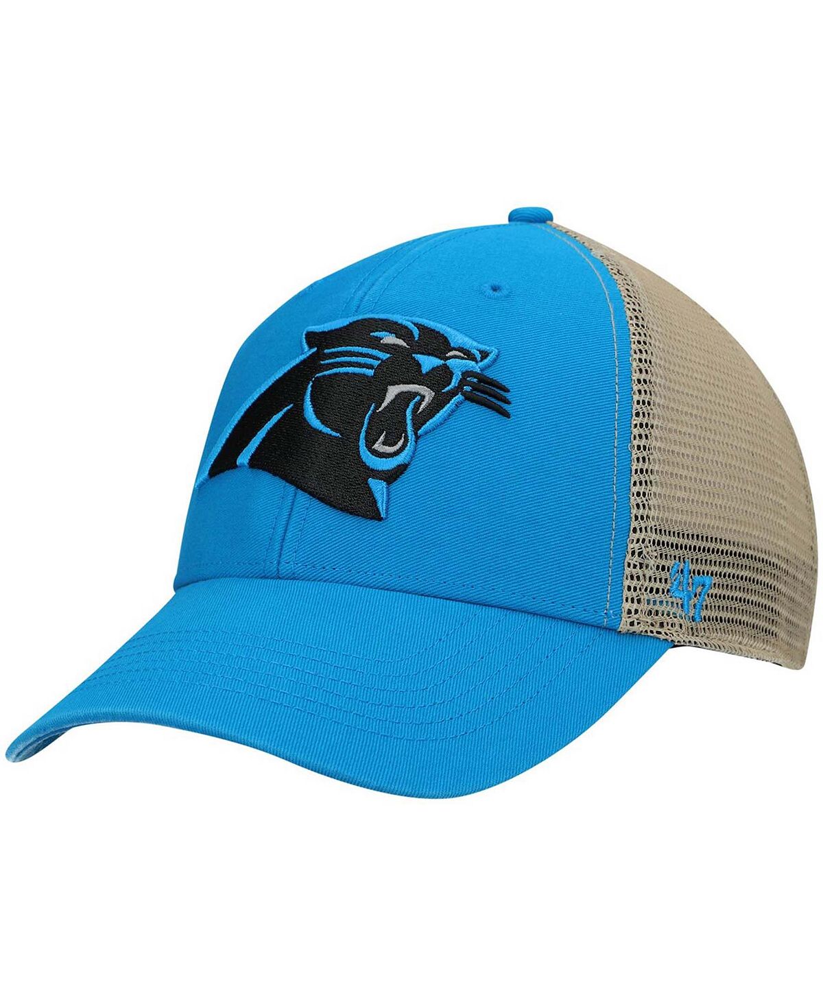 Мужская синяя натуральная кепка Carolina Panthers Flagship MVP Trucker Snapback '47 Brand