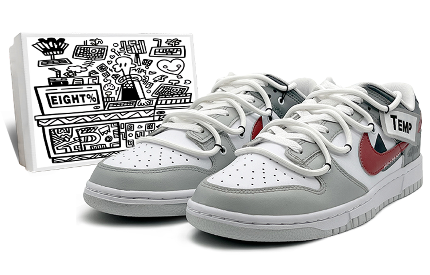 

Кроссовки Nike Dunk Skateboarding Shoes Women's Low-top White/gray/red, красный