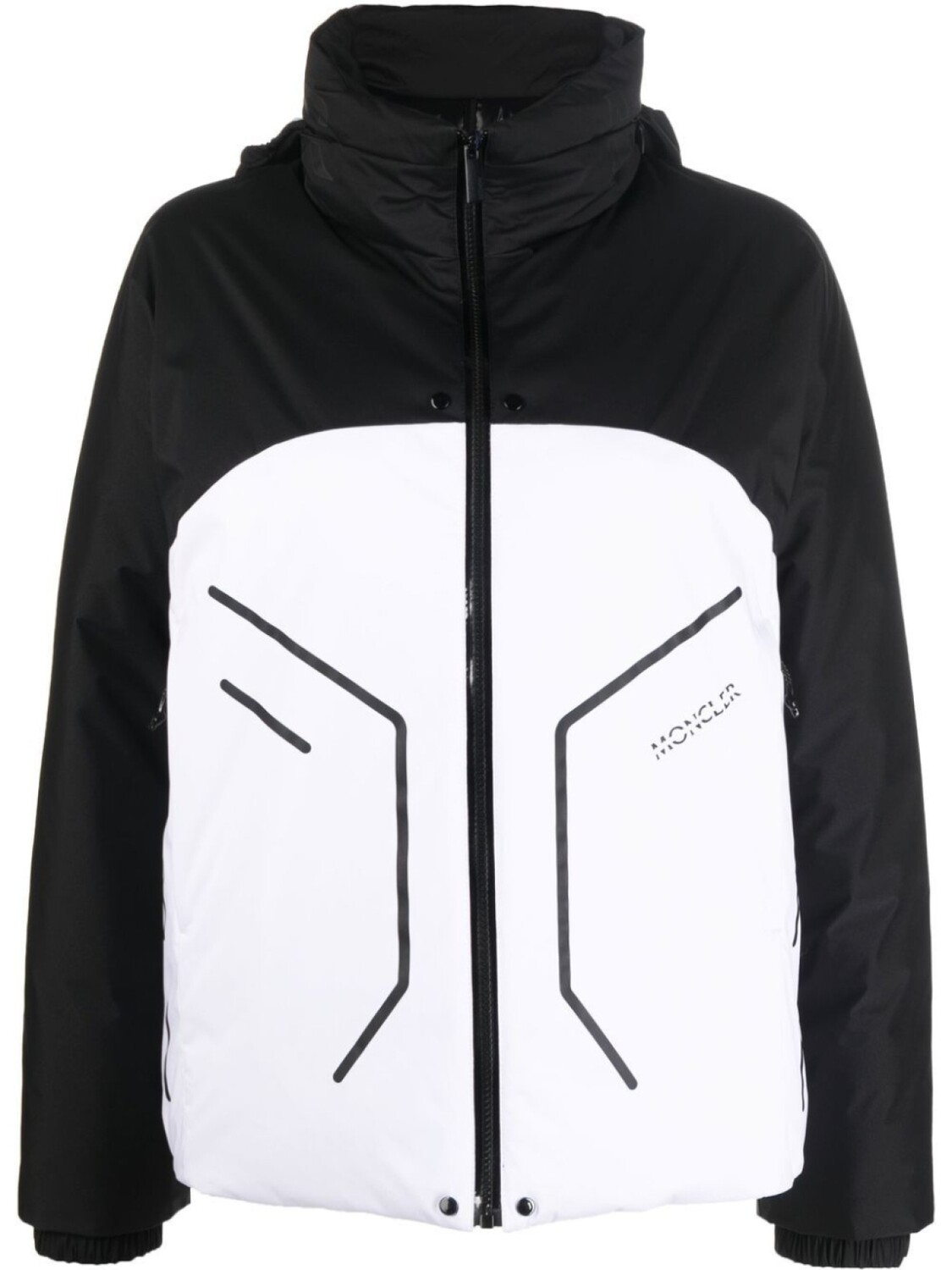 

Пуховик в двух тонах Moncler, черный