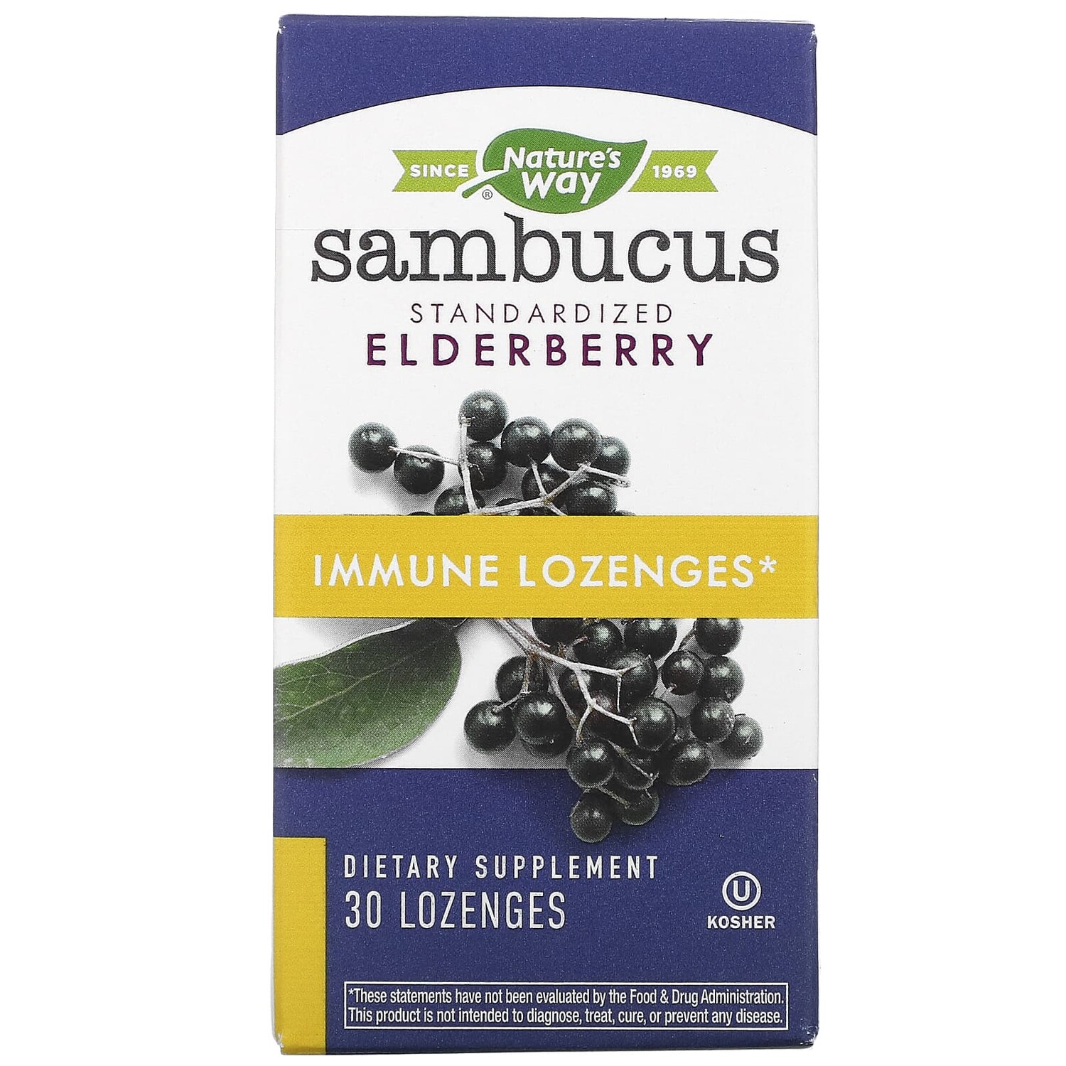 

Sambucus Immune, бузина, стандартизированный экстракт, 30 пастилок, Nature's Way