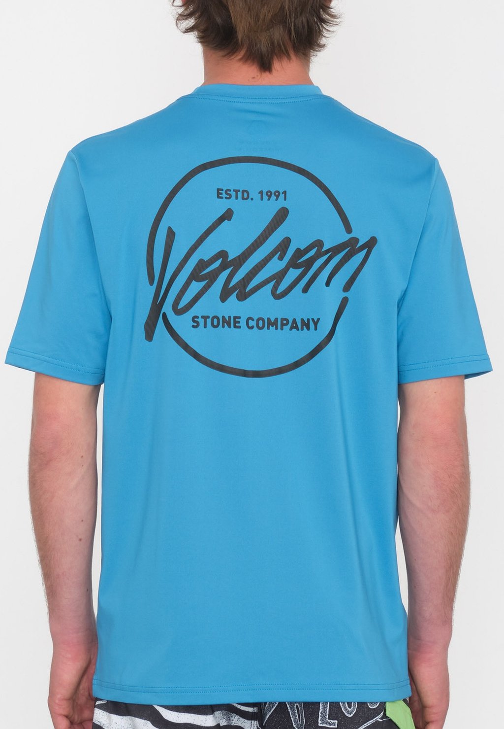 футболка с принтом overgrown ss volcom цвет fir green Футболка с принтом STAMP SS Volcom, цвет tidal blue