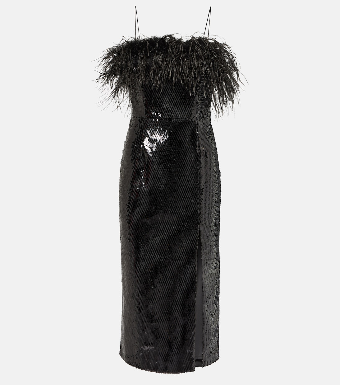 тюлевое платье amelia с вырезами rebecca vallance черный Платье миди nika с перьями Rebecca Vallance, черный