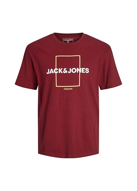 

Простая красная мужская футболка с круглым вырезом Jack & Jones, Красный