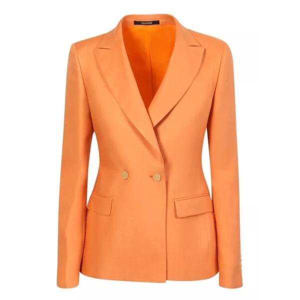 

Куртка linen double-breasted blazer Tagliatore, оранжевый