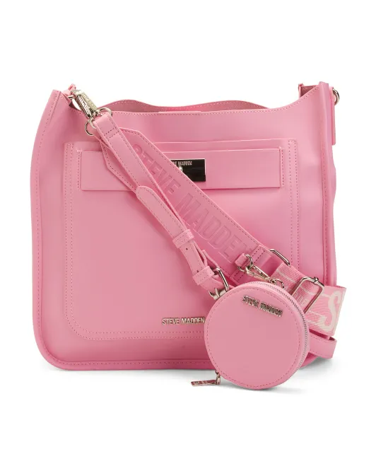 

Кроссбоди Jessie с 2 ремнями и сумочкой для монет Steve Madden, розовый