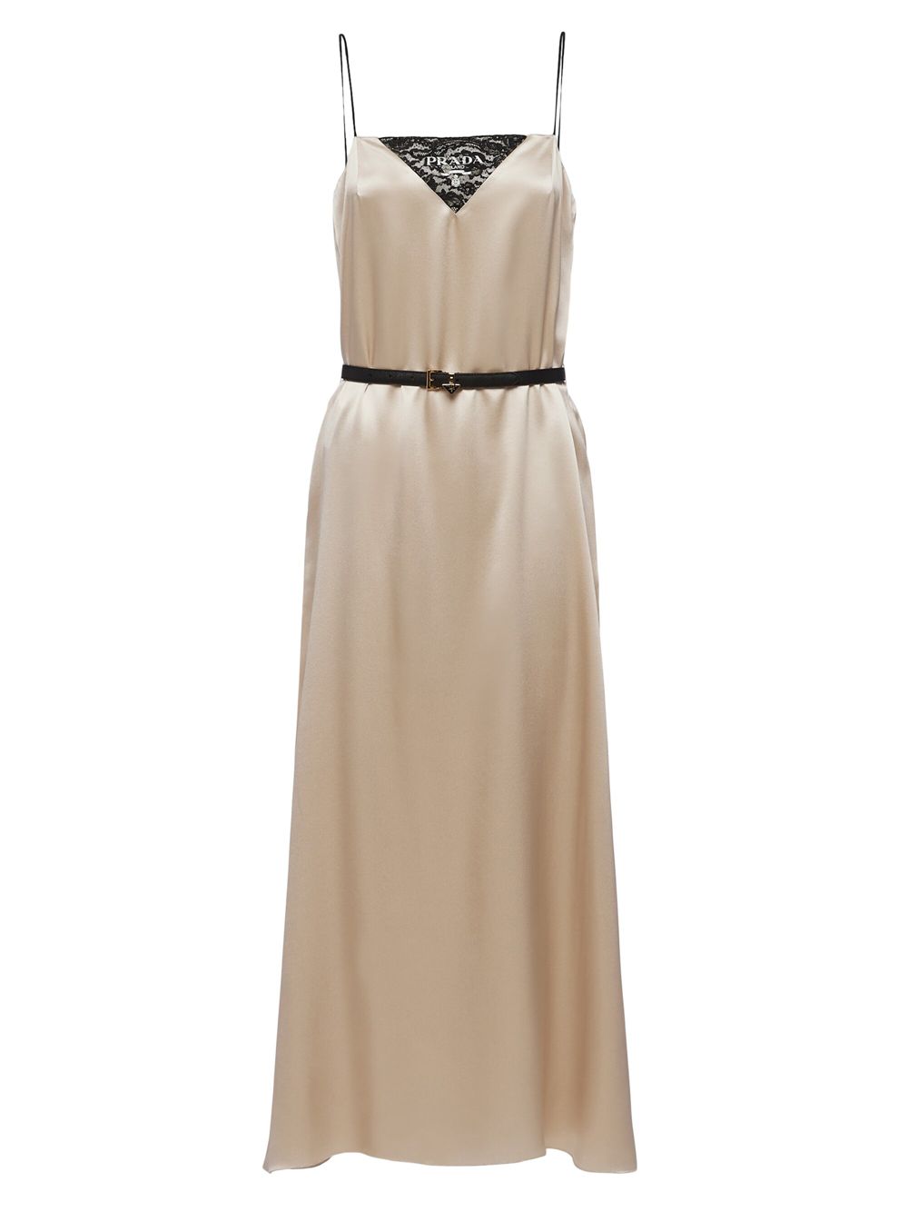 Атласное платье-комбинация из крепа Prada, бежевый платье комбинация из бархата chontell бежевый