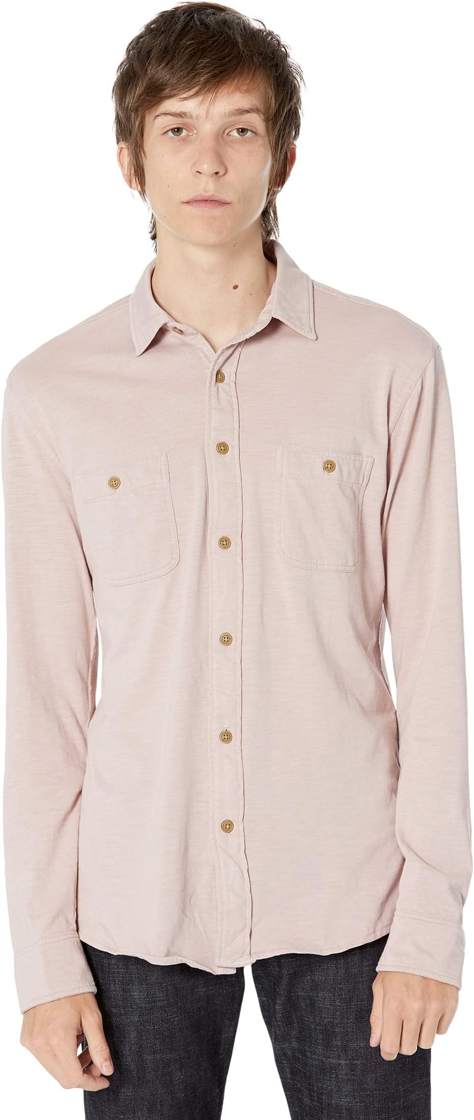 Вязаная рубашка «Времена года» Faherty, цвет Quartz Pink