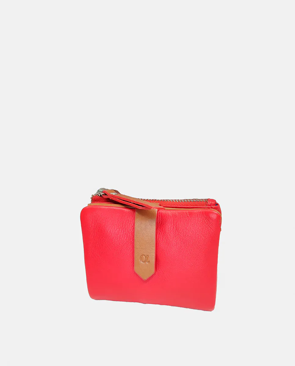

Кожаный кошелек с кошельком и портмоне Mina Collection Antonio Pulido, красный