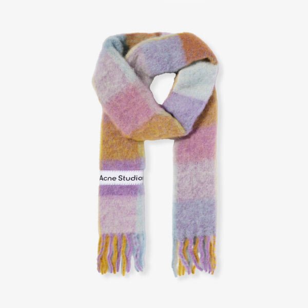 

Шарф Vally в клетку из смесовой шерсти Acne Studios, синий