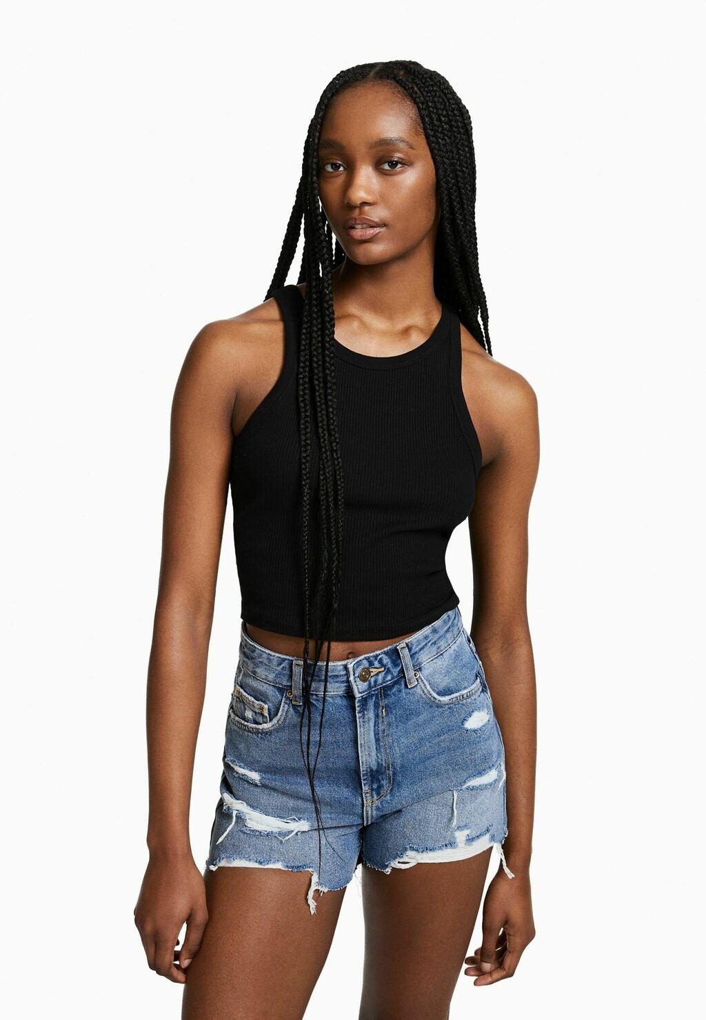 

Джинсовые шорты Bershka, темно-синий